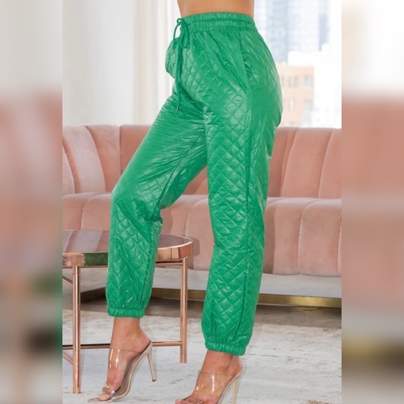 Green Baddie Puff Pants - Picture 2 of 5